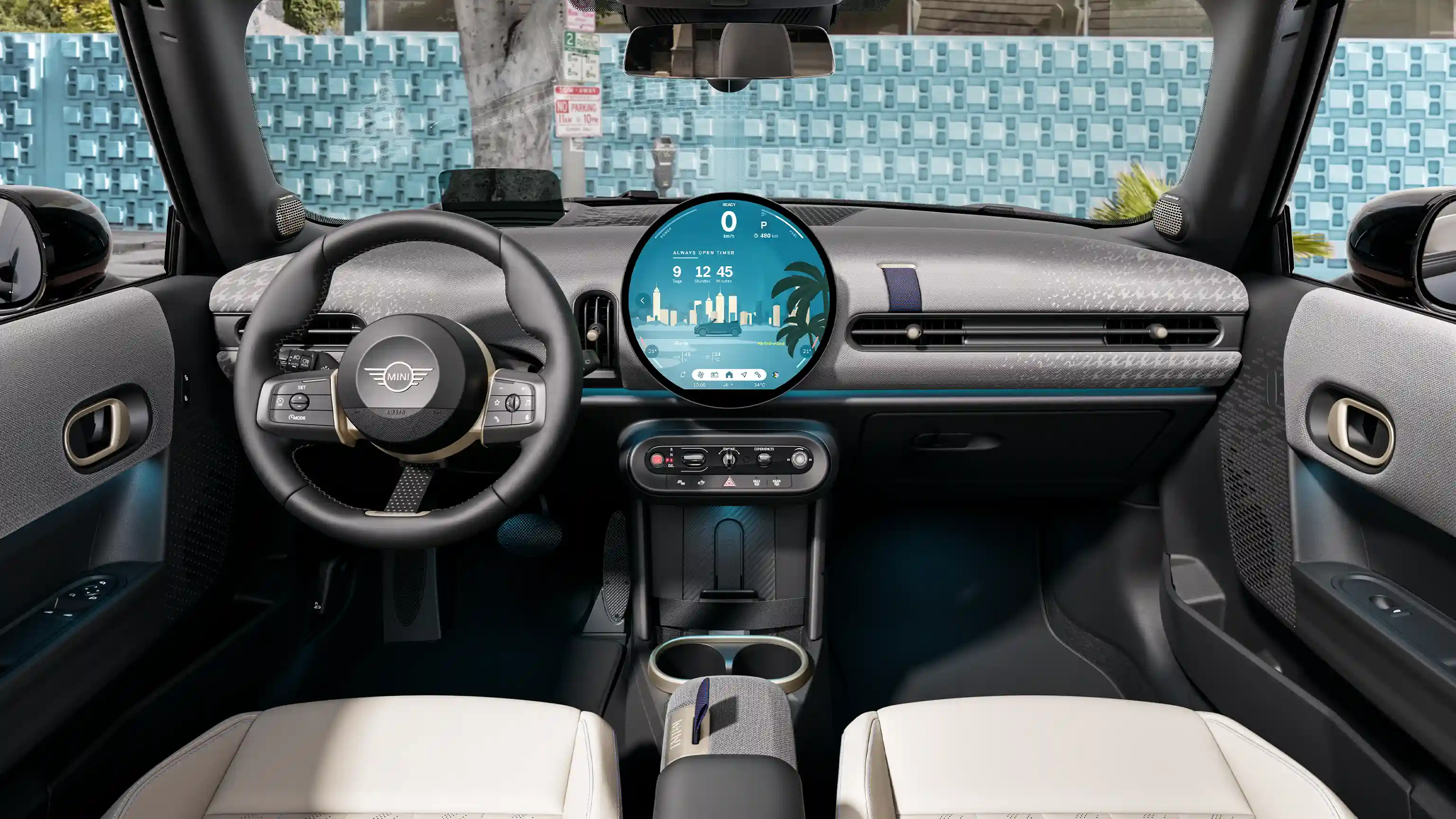 Detail view of the MINI Cooper Convertible dashboard