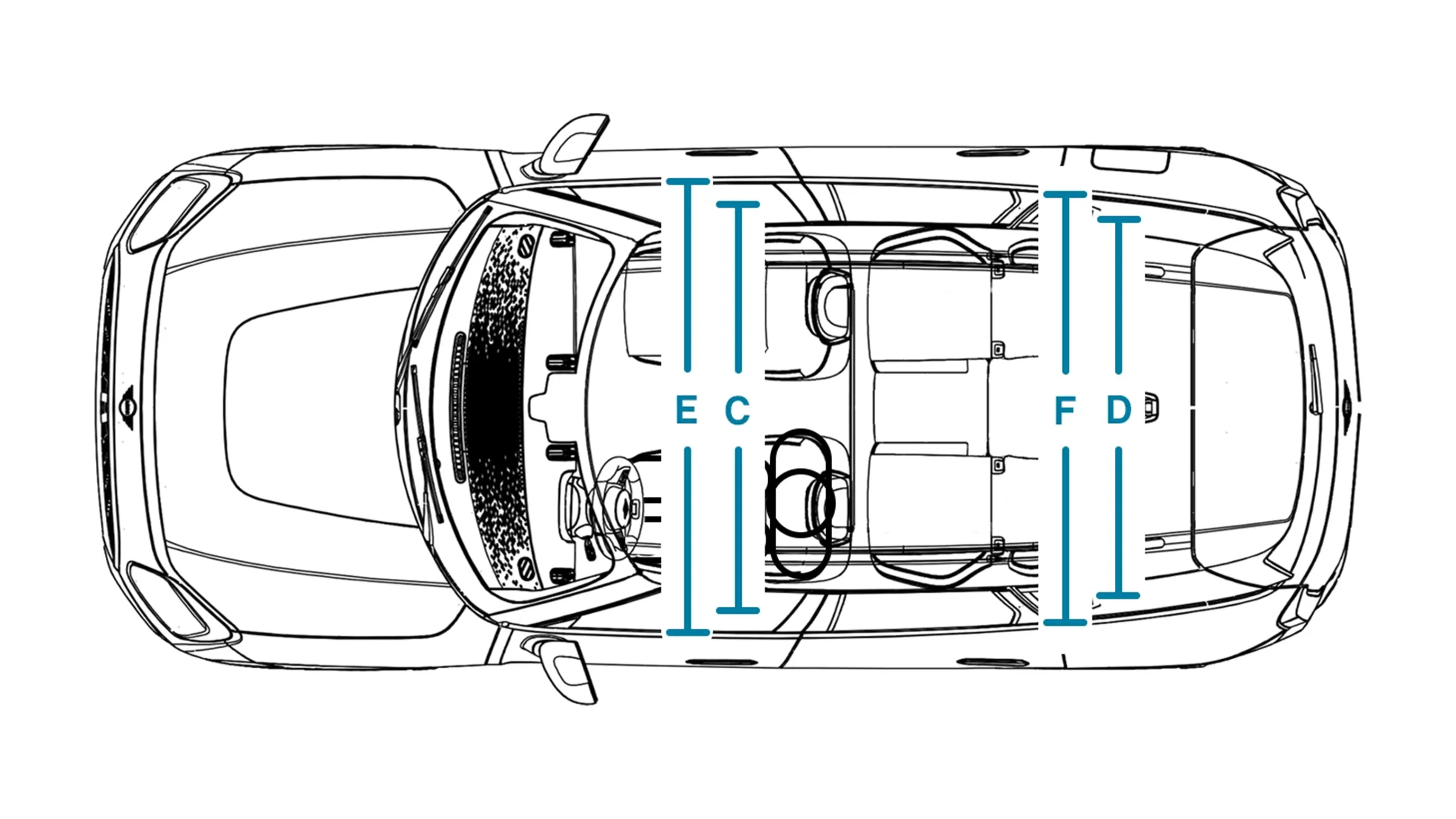 All-electric MINI Countryman - Dimensions Interior Top