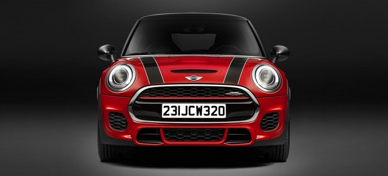 The sporty front of the John Cooper Works Hatch features a sporty front apron with additional air intakes.