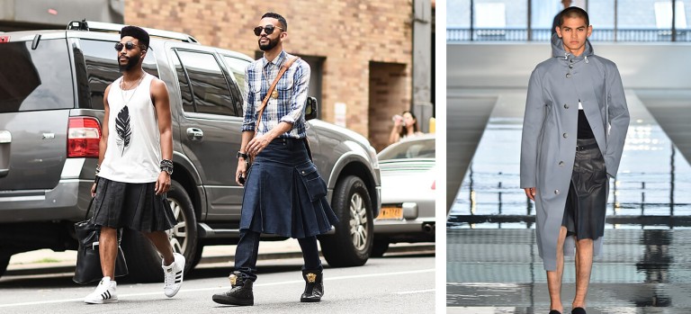 Major fashion houses like Burberry, Gucci and Louis Vuitton have sent male models down the catwalk in skirts, but it has become a street-style phenomenon, too.