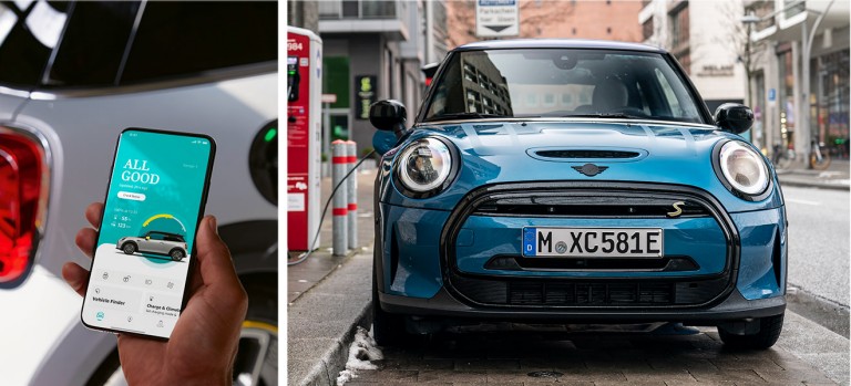 Along with the new operating system, the updated MINI App allows you to connect with your MINI remotely using your smartphone, and in the all-electric MINI Cooper SE, it also allows you to check in on your charging status and range.
