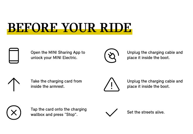 MINI Sharing Vehicle Instructions